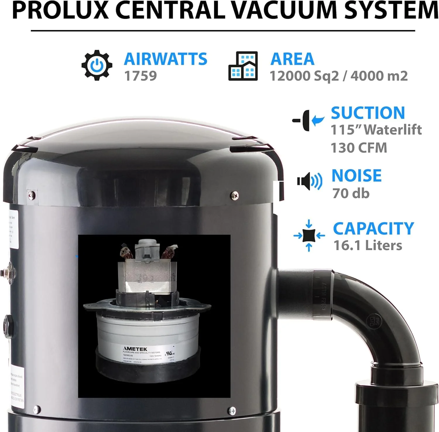 Prolux CV12000 Central Vacuum Power Unit with most powerful 2 speed motor and 25 Year Warranty! - Image 3