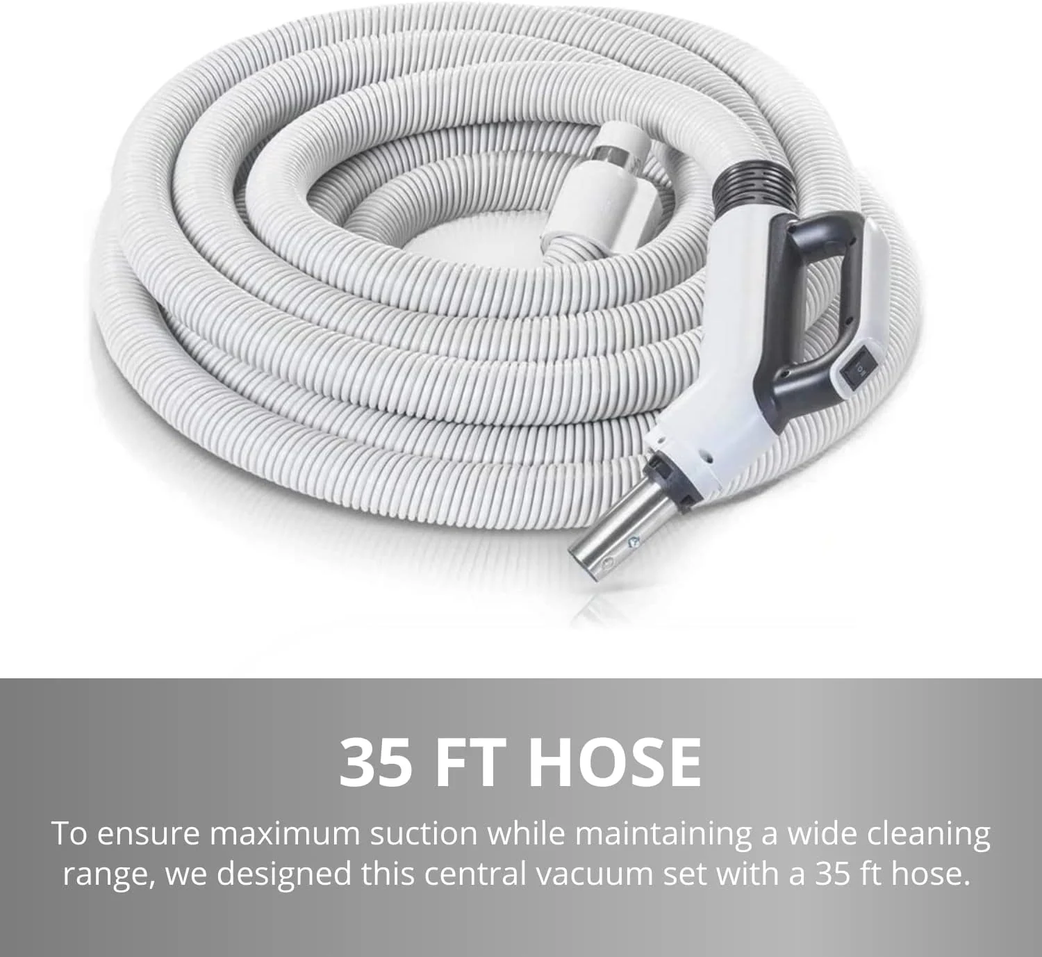 Premium Prolux 35 ft Universal Central Vacuum Hose Kit With North American Power Nozzle - Image 4