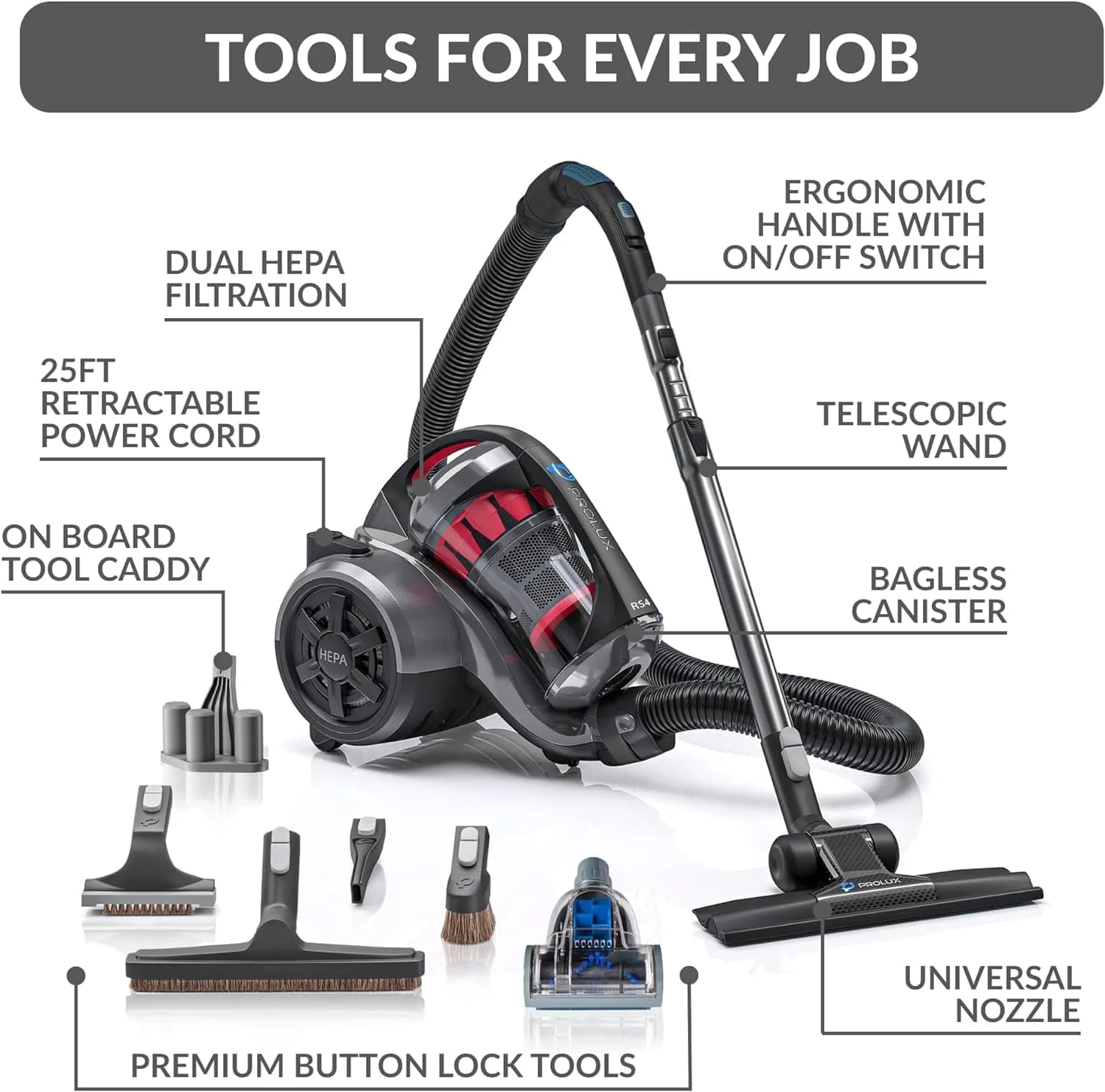 DEMO Prolux RS4 Turbo Nozzle Bagless Canister Vacuum - Image 5