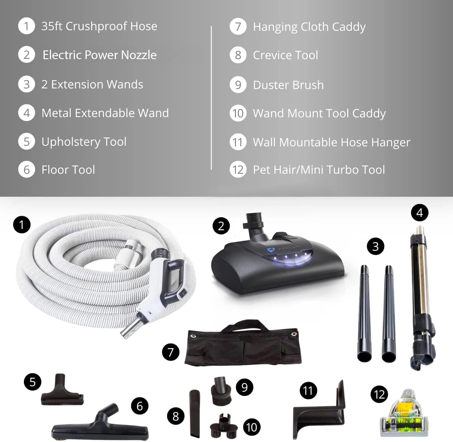 Prolux PLCCV12Kr Complete Central Vacuum Unit System with Prolux Electric Hose Power Nozzle Kit and 25 Year Warranty - Image 2
