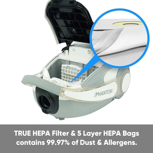 Prolux Phantom Bagged Canister Deep Cleaning PET Vacuum with Powerhead for Home - Image 5
